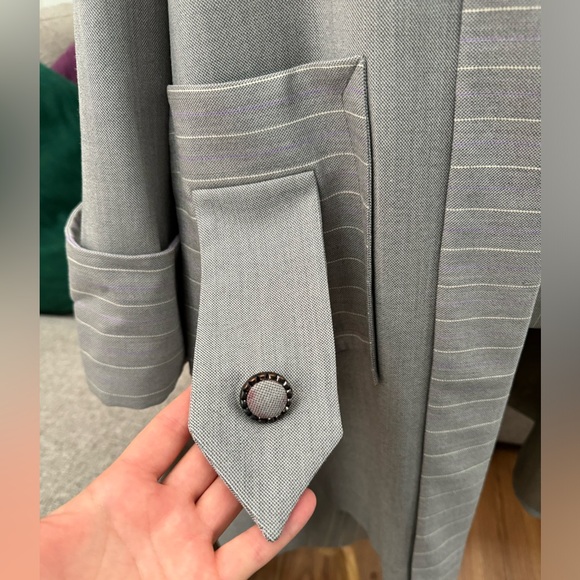 vintage 1940s suit set// FOUR PIECE grey + purple pinstripe - Picture 10 of 16